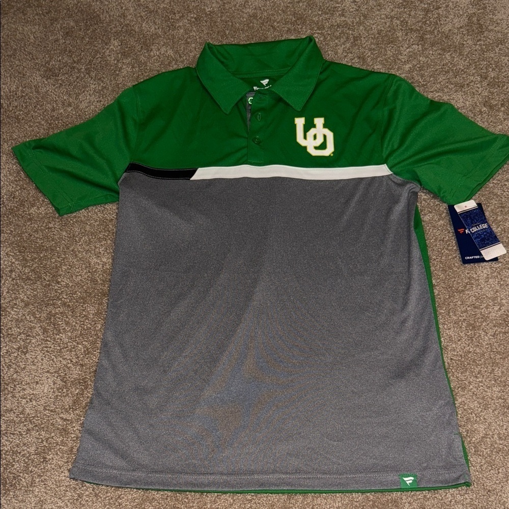 Fanatics University of Oregon Green and Gray Polo Shirt Dri Fit - Medium NWT B8